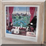 A09. Thomas McKnight Boston Public Gardens print. Frame: 32” x 32”